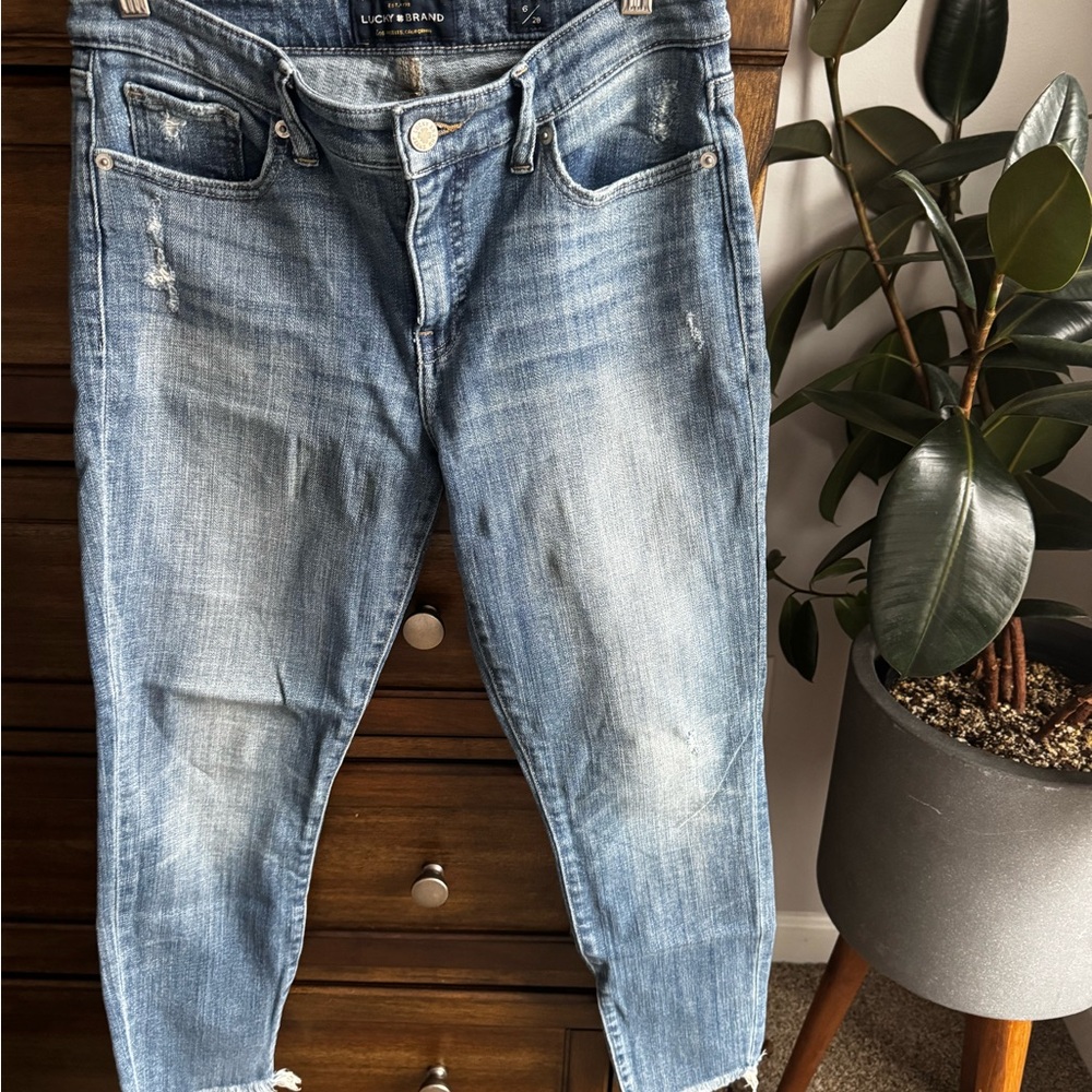 Lucky Brand Women's Distressed Skinny Jeans - Light Blue
